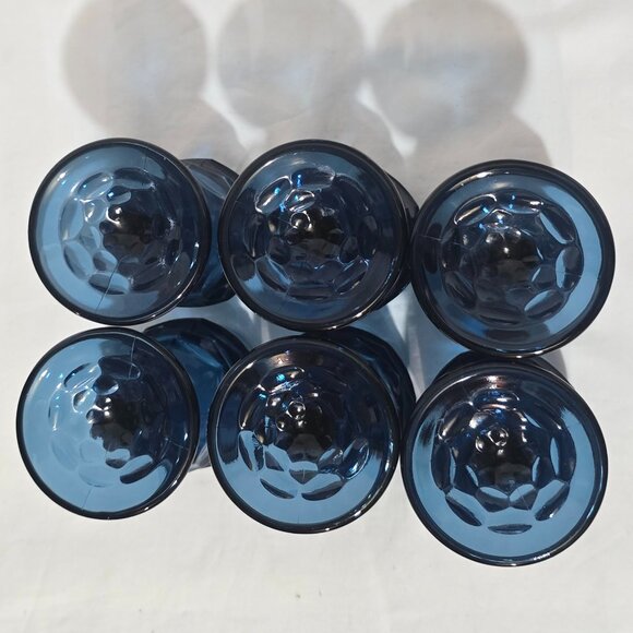 Vtg Viking #6900 Georgian Blue Gray Wine Goblet - Set of 6 - 2 1/2" x 5 1/4" - Picture 5 of 5